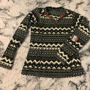 Black and cream/white Eddie Bauer zip fast fleece